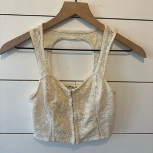 Kimchi Blue Cream Lace Crop Top